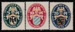 Германия (Веймарская республика) 1925 год. Помощь. Гербы Саксонии, Баварии, Пруссии, 3 марки (наклейка)