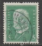 Германия (Веймарская республика) 1928 год. Стандарт. Рейхспрезидент Пауль фон Гинденбург, 5 Pf.,1 марка из серии (гашёная)