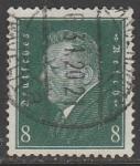 Германия (Веймарская республика) 1928 год. Стандарт. Рейхсканцлер Фридрих Эберт, 8 Pf., 1 марка из серии (гашёная)
