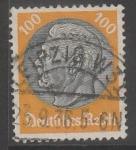 Германия (III Рейх) 1933/1936 год. Стандарт. Рейхспрезидент Пауль фон Гинденбург, 100 Pf., 1 марка из серии (гашёная)