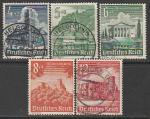 Германия (III Рейх) 1940 год. Организация зимней помощи: здания, 5 марок из серии (гашёные)