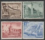 Германия (III Рейх) 1940 год. Лейпцигская весенняя ярмарка. Виды Лейпцига, 4 марки (наклейка)