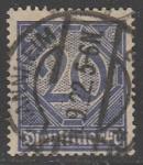 Германия (Веймарская республика) 1920 год. Цифровой рисунок, ном. 20 Pf, 1 служебная марка из серии (гашёная)