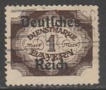 Германия (Веймарская республика) 1920 год. "Прощальное издание" Баварских служебных марок, надпечатка, ном. 1 М, 1 марка из серии (гашёная)