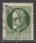 Германия (Бавария) 1916 год. Стандарт. Король Баварии Людвиг III, ном. 5 Pf, 1 марка из серии (гашёная)