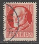 Германия (Бавария) 1916 год. Стандарт. Король Баварии Людвиг III, ном. 10 Pf, 1 марка из серии (гашёная)