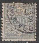 Германия (Вюртемберг) 1875 год. Стандарт. Номинал белого цвета в круге, 20 Pf, 1 марка из серии (гашёная)
