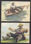 Набор открыток. Худ. И.М. Семенов. Рыболовы, 1956 год. 10 штук