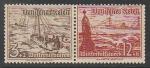 Германия (III Рейх) 1937 год. Зимняя помощь: корабли, 3/12 Pf., пара марок (наклейка)