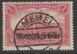 Германия (Мемельская область) 1920 год. Стандарт. Почтамт Берлина. НДП на марке Веймарской республики, 1 М, 1 марка из серии (гашёная)
