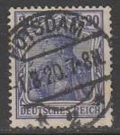 Германия (II Рейх) 1902 год. Стандарт. Аллегорический образ Германии. Надпись "deutsches reich", 20 Pf., 1 марка из серии (гашёная)