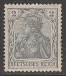 Германия (II Рейх) 1902 год. Стандарт. Аллегорический образ Германии. Надпись "deutsches reich", 2 Pf., 1 марка из серии (наклейка)