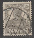 Германия (II Рейх) 1916 год. Стандарт. Аллегорический образ Германии, номинал 2.1/2 Pf., 1 марка из серии (гашёная)