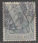 Германия (II Рейх) 1902 год. Стандарт. Аллегорический образ Германии. Надпись "deutsches reich", 2 Pf., 1 марка из серии (гашёная)