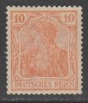 Германия (Веймарская республика) 1920/1921 год. Аллегорический образ Германии, 10 Pf., 1 марка из серии (наклейка)
