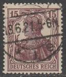 Германия (Веймарская республика) 1920 год. Аллегорический образ Германии, 15 Pf., 1 марка из серии (гашёная)