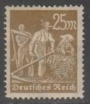 Германия (Веймарская республика) 1922/1923 год. Стандарт. Крестьяне, 25 М., 1 марка из серии (наклейка)