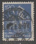 Германия (Веймарская республика) 1921 год. Стандарт. Рабочие: шахтёры, 120 Pf., 1 марка из серии (гашёная)