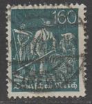 Германия (Веймарская республика) 1921 год. Стандарт. Крестьяне, 160 Pf., 1 марка из серии (гашёная)