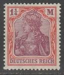 Германия (Веймарская республика) 1922 год. Германия с императорской короной, номинал 1. 1/4 М., 1 марка из двух (наклейка)