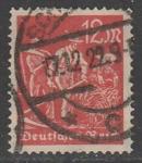 Германия (Веймарская республика) 1922/1923 год. Стандарт. Крестьяне, 12 М., 1 марка из серии (гашёная)