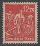 Германия (Веймарская республика) 1922/1923 год. Стандарт. Крестьяне, 12 М., 1 марка из серии (наклейка)