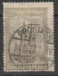 Германия (Веймарская республика) 1923 год. Стандарт. Кёльнский собор, 10000 М, 1 марка из двух (гашёная)