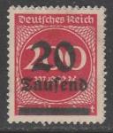 Германия (Веймарская республика) 1923 год. Стандарт. Надпечатка нового номинала, 20Tsd/200М, 1 марка из серии (наклейка)