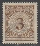 Германия (Веймарская республика) 1923 год. Стандарт. Цифровой рисунок в круге с розетками, 3 Pf., 1 марка из серии (наклейка)