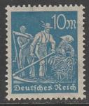 Германия (Веймарская республика) 1922/1923 год. Стандарт. Крестьяне, 10 М., 1 марка из серии (наклейка)