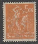 Германия (Веймарская республика) 1922/1923 год. Стандарт. Крестьяне, 5 М., 1 марка из серии