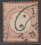 Германская империя (II Рейх) 1872 год. Стандарт. Орёл с большим нагрудным щитом, 2.1/2 Gr.,1 марка из серии (гашёная)