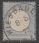 Германия (II Рейх) 1872 год. Стандарт. Орёл с большим нагрудным щитом, 2 Gr, 1 марка из серии (гашёная)