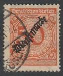 Германия (Веймарская республика) 1923 год. Цифровой рисунок в круге с розетками, надпечатка, ном. 50 Pf, 1 служебная марка из серии (гашёная) 