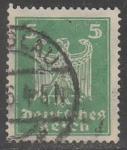 Германия (Веймарская республика) 1924 год. Стандарт. Новый имперский орёл, 5 Pf., 1 марка из серии (гашёная)