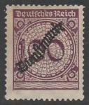 Германия (Веймарская республика) 1923 год. Цифровой рисунок в круге с розетками, надпечатка, ном. 100 Pf, 1 служебная марка из серии (наклейка)