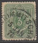 Германия (II Рейх) 1875/1879 год. Стандарт. Номинал и корона в овале, 3 Pf.,1 марка из серии (гашёная)