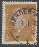 Германия (Веймарская республика) 1928 год. Стандарт. Рейхсканцлер Фридрих Эберт, 3 Pf., 1 марка из серии (гашёная)