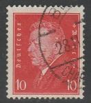 Германия (Веймарская республика) 1928 год. Стандарт. Рейхсканцлер Фридрих Эберт, 10 Pf., 1 марка из серии (гашёная)