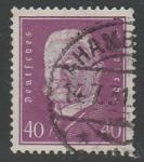 Германия (Веймарская республика) 1928 год. Стандарт. Рейхспрезидент Пауль фон Гинденбург, 40 Pf.,1 марка из серии (гашёная)