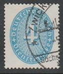 Германия (Веймарская республика) 1931 год. Цифровой рисунок в овале, ном. 4 Pf, 1 служебная марка из серии (гашёная)