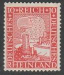 Германия (Веймарская республика) 1925 год. 1000 лет немецкому языку. Замок и голова орла, 10 Pf.,1 марка из трёх (наклейка)