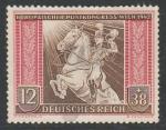 Германия (III Рейх) 1942 год. Европейский почтовый конгресс в Вене, 12+38 Pf.,1 марка из трёх (наклейка)