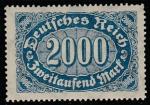 Германия (Веймарская республика) 1922/1923 год. Стандарт. Цифровой рисунок в овале, 2000 М.,1 марка из серии