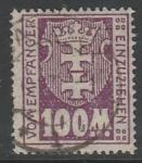 Германия (Данциг) 1923 год. Герб города, 100 М., 1 доплатная марка из серии (гашёная)
