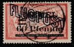 Германия (Мемель) 1921 год. Стандарт. НДП чёрного цвета: FLUGPOST, 60 Pf./40 С, 1 марка из серии (гашёная)