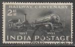 Индия 1953 год. 100 лет индийским железным дорогам, 1 марка (гашёная)