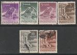 Индонезия 1949 год. Храмы. Элементы резьбы, 6 марок из серии (гашёные)