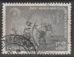 Индия 1959 год. Первая сельскохозяйственная ярмарка в Нью-Дели, 1 марка (гашёная)