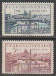 ЧССР 1950 год. Филвыставка в Праге, 2 марки (наклейка)